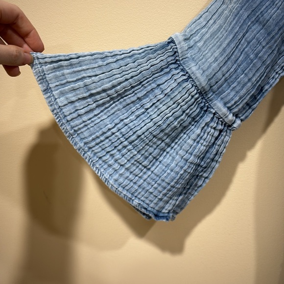 Faherty Dune Cotton Gauze Kacey Dress Light Indigo Wash Size Medium - Picture 10 of 14